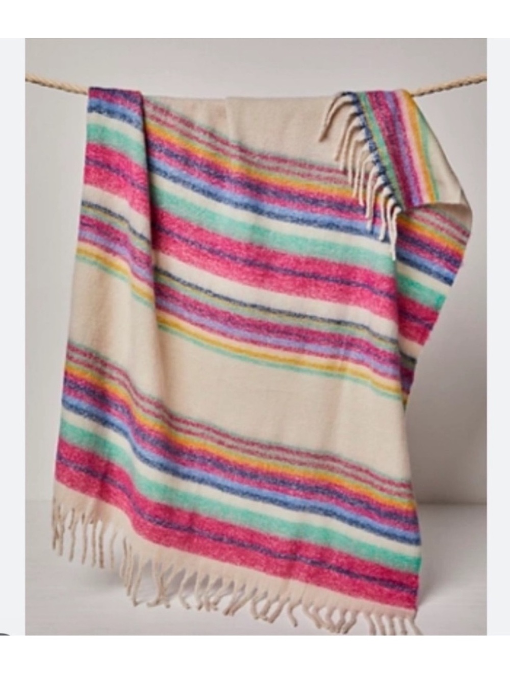 Free people throw with Pastel Rainbow Stripes